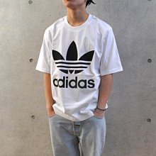 南 現 Adidas Originals 三葉草 白色 白黑 寬袖 基本款 短袖t桖 短t CW1212 L