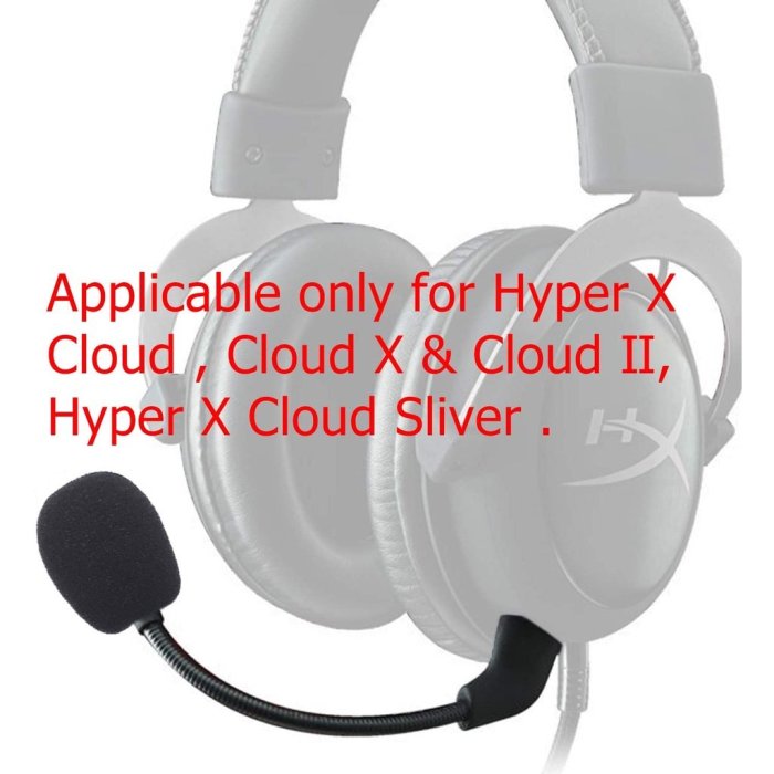 Cloud 2 遊戲耳機麥克風適用 HyperX Cloud II,Cloud X,Cloud Sliver 可拆卸電競