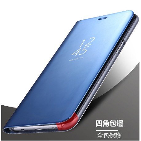 ♠銳氏♠ 三星鏡面皮套 S10 S9 S8+Note10+ note9 note8 立式帶支架 全透視感應 手機殼套皮殼