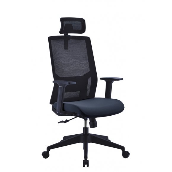 【DH】商品編號H651-4商品名稱大型網布辦公椅/電腦椅(圖一)黑網布.可調整頭枕.台灣製.主要地區免運費