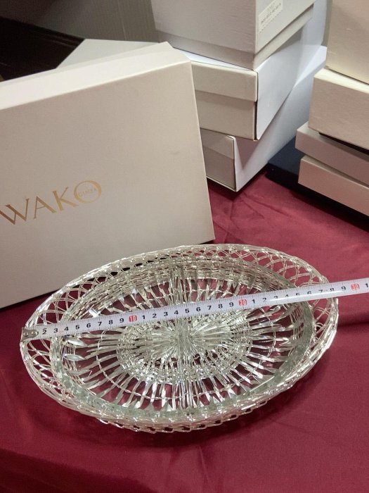 wako和光 水晶盤銀籃子 罕見的一款 等於鍍銀籃子裏配一個