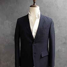 CA 日本品牌 UNIQLO 深藍格紋 輕型 休閒西裝外套 L號 一元起標無底價Q487