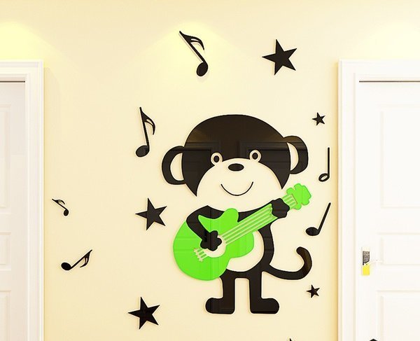 小熊 熊 吉他 星星 音符 音樂教室3D力體壓克力壁貼