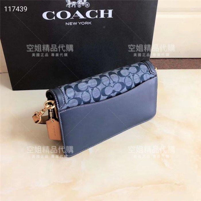 空姐代購 coach 3700 熱賣新款 牛仔布 香布雷系列 單肩斜挎 手挽包 Tabby手袋 酒神包 翻蓋女包 附購證