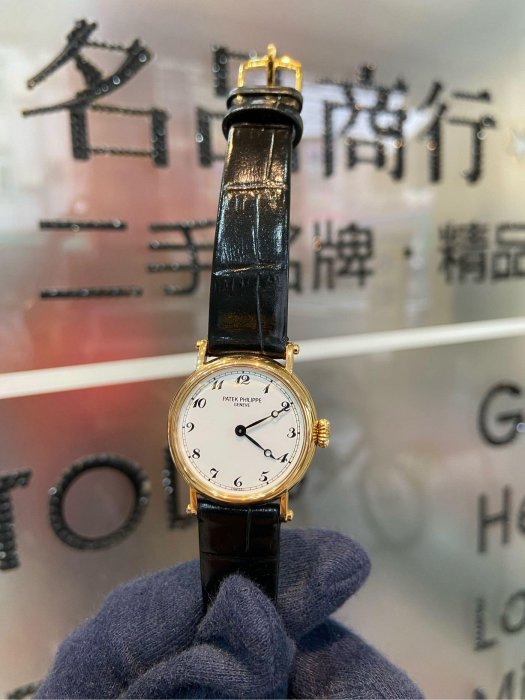 名品商行 2手名牌 PATEK PHILIPPE 百達翡麗 Calatrava 系列 4860 型 18K手上鍊 26mm 女錶 狀況90成新 錶帶換新的非原廠