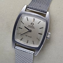 《寶萊精品》Omega 歐米茄銀灰白長型自動女子錶