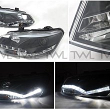 《※台灣之光※》全新VW POLO 10 11 12 13 14 15 16年類DRL R8 LED光條黑框投射大燈組