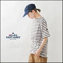 山東:SAINT JAMES セントジェームス船型領設計基礎條紋顯瘦小布標經典短tee 230306