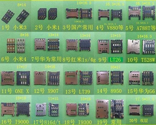 國產卡槽 三星 華為 小米 中興 聯想 金立 酷派 天語 HTC 諾基亞 卡座 批發 (14號 酷派8950) W77