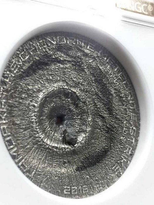 世家錢幣-NGC70庫克2016年隕石沖擊塔達克特隕石銀幣評級幣