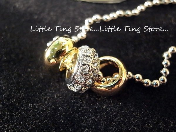 Little Ting Store: 3個似卡地亞戒環小圈圈水晶鑽短項鍊串鏈珠鎖骨頸鍊 鎖骨鍊