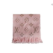 【巴黎站二手名牌專賣店】＊現貨＊LV 路易威登 真品＊LOGOMANIA 經典Monogram粉金蔥圍巾