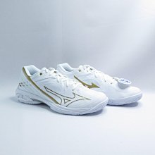 MIZUNO 71GA244341 WAVE CLAW 3 男女 羽球鞋 3E寬楦 白x金【iSport愛運動】