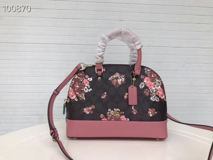 風格 COACH 全新正品 31968 花卉印花女士手提袋 斜肩包 時尚外出貝殼包 兩款可選 全場特價 附購買證明