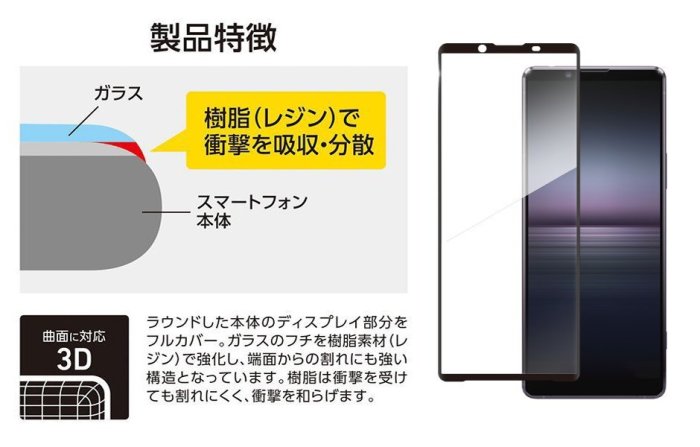 〔現貨〕日本 Deff Sony Xperia 1/10 Mark II TOUGHGLASS3D抗紫外線藍光玻璃保護貼