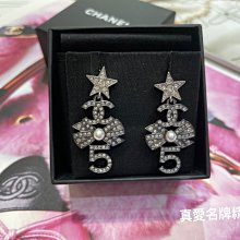 《真愛名牌精品》CHANEL AB7998 銀鑽 星星++雙C+蝴蝶結珍珠+5 針式耳環 *全新*000802代購