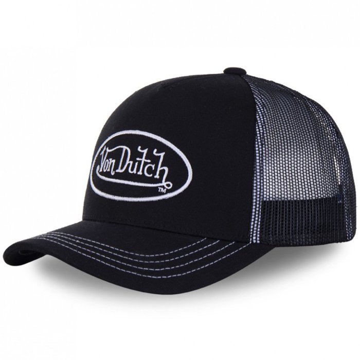 [外貿爆款]Von夏季棒球帽遮陽透氣刺繡純棉網帽Dutch帽子