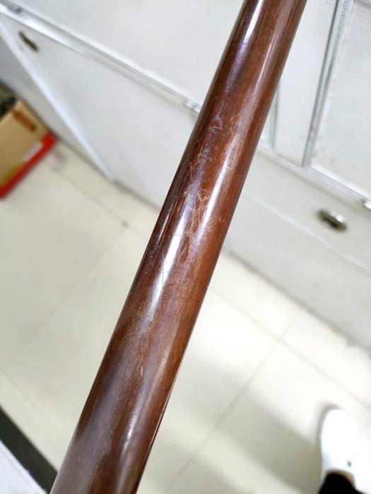 【二手】西洋古董拐杖手杖文明杖，頭部直徑5.8厘米，長88厘米，木管 古董 回流 收藏 【尋秦記】-834