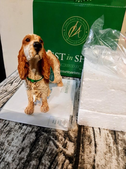 【早集二手傢飾】英國BEST in SHOW世界名犬 cocker spaniel 可卡犬 波麗彩繪裝飾工藝品