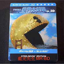 [藍光先生BD] 世界大對戰 Pixels 3D + 2D 限量雙碟鐵盒版 ( 得利公司貨 )