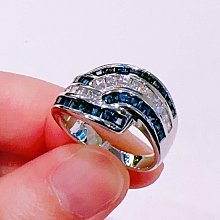 97335 大千典精品 秦老闆 流當品 天然藍寶戒指 共1.68克拉 排鑽設計 緊密式鑲嵌 典雅配件 超值推薦 母親節 禮物