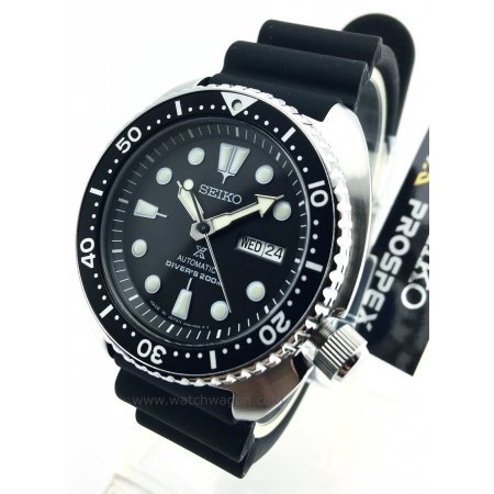 【金台鐘錶】SEIKO 精工 PROSPEX 復刻鮑魚 潛水機械錶200m 橡膠帶 黑框 (日本版) SRP777J1