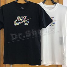 【Dr.Shoes 】Nike SB 男裝 花卉 滑板 運動短袖 短袖T恤 白 CU0311-100 黑010