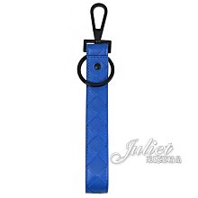 【茱麗葉精品】全新商品 BOTTEGA VENETA 專櫃商品 607492 經典編織款吊飾鑰匙圈.藍色 現貨