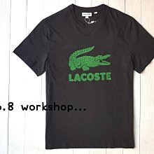 ☆【LA男生館】☆【LACOSTE鱷魚LOGO絨面印圖短袖T恤】☆【LA004F5】(L)