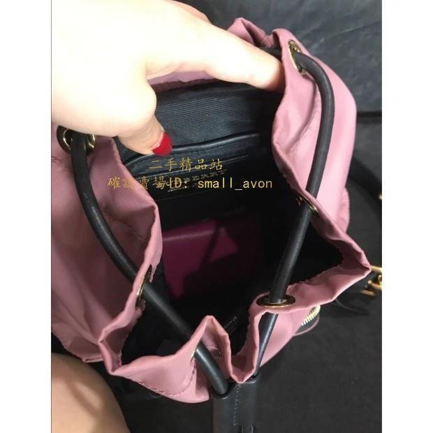 【二手正品】Burberry Rucksack 書包 粉色 金扣 小/中/大型 尼龍 軍旅後背包 雙肩包 99新 中號