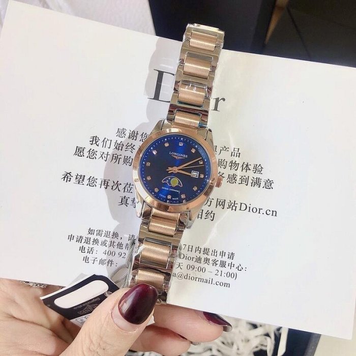 二手全新浪琴LONGINES 康柏系列石英女錶 鋼帶手錶 高品質 女士商務腕錶 浪琴 水鬼