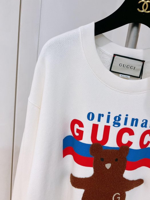 Gucci刺繡馬戲小熊logo印花衛衣 古馳古奇限量小熊套頭