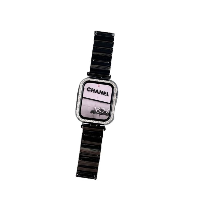 適用蘋果手錶iwatch1-7代新工字陶瓷懸空設計Applewatch錶帶女