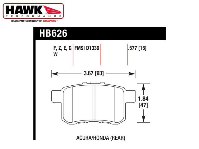 【Power Parts】HAWK HPS 5.0 來令片(後) HB626F.577 HONDA ACCORD CP