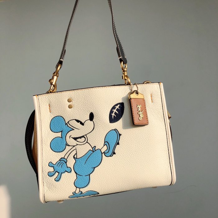 現貨熱銷-COACH 6166 Disney Rouge 米奇手提包 單肩包 購美國代購Outlet專場 可團購