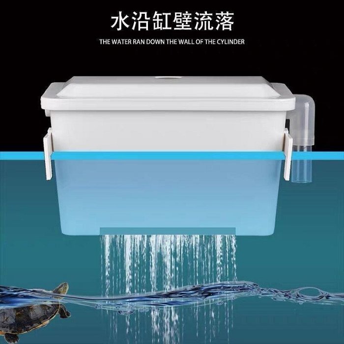 【熱賣精選】小型魚缸過濾盒壁掛烏龜缸過濾器外置水幕式靜音滴流盒低水位吸便