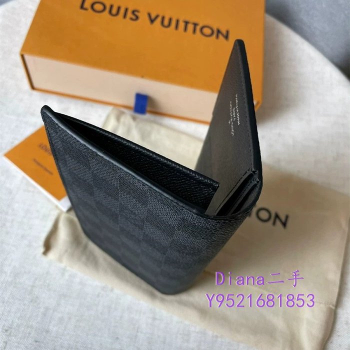 二手正品 LOUIS VUITTON LV N62227 黑灰 格棋盤格 對折 長夾 皮夾 現貨