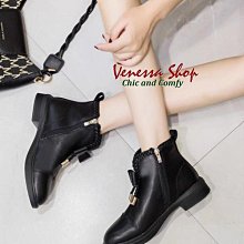 小V私家~ 歐單 2023新款 時尚高街 蝴蝶結設計 女の真皮馬丁靴 短靴 (G1509)