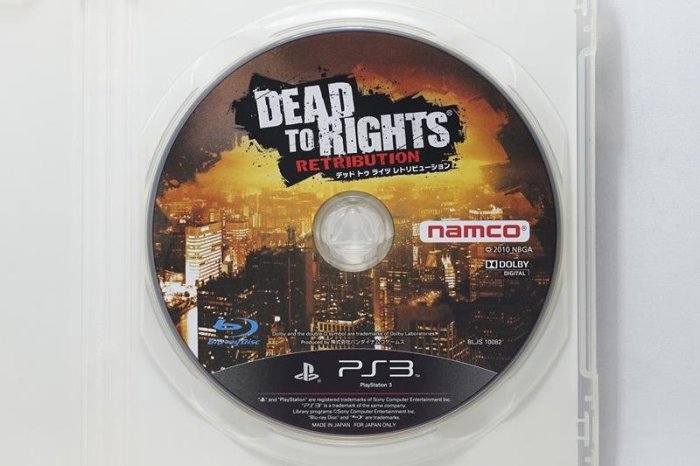 PS3 日版 絕命戰警 非法審判 Dead to Rights Retribution