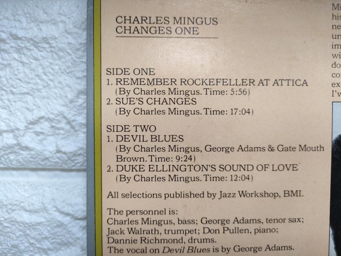1975美版Charles Mingus Changes one 爵士黑膠
