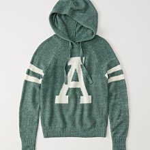 Maple麋鹿小舖 Abercrombie&Fitch ＊ A&F  綠色字母款連帽針織長袖毛衣 ＊ ( 現貨L號 )