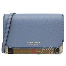 【茱麗葉精品】全新商品 BURBERRY 專櫃商品 8062808 HAMPSHIRE 經典棉麻多卡斜背包.淺藍 現貨