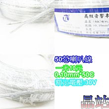 《晶站》 透明電線雙線 50蕊心  線徑粗: 3mm 100公分 粗電線 鍍銀銅 電源線 延長線 喇叭線 電壓30V