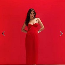 (嫻嫻屋) 英國ASOS-紅色甜心領細肩帶露美背鉛筆中長裙洋裝禮服AE24