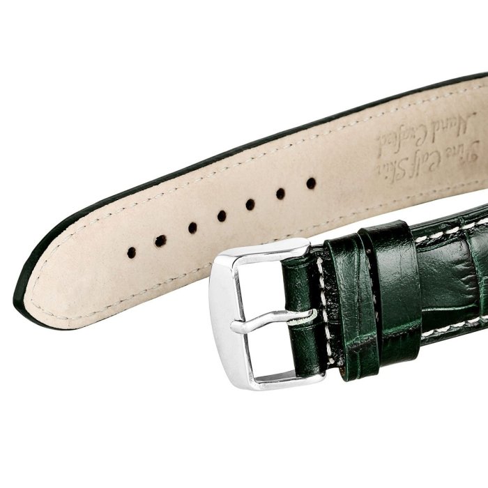 ZEPPELIN 齊柏林飛船 8680-4 手錶 43mm 德國錶 三眼計時 軍風 綠色面盤 深棕 綠色皮錶帶 男錶女錶