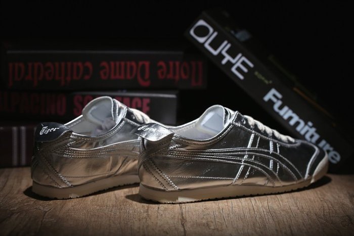 asics onitsuka tiger 鬼塚虎 mexico 66 銀色 皮革 經典 復古鞋 休閒鞋 男女鞋