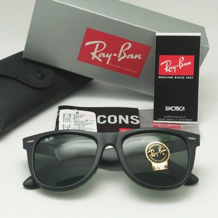 [恆源眼鏡] RayBan RB2140F 901S 54mm 旭日公司貨 WAYFARER消光黑經典款 男女皆可戴