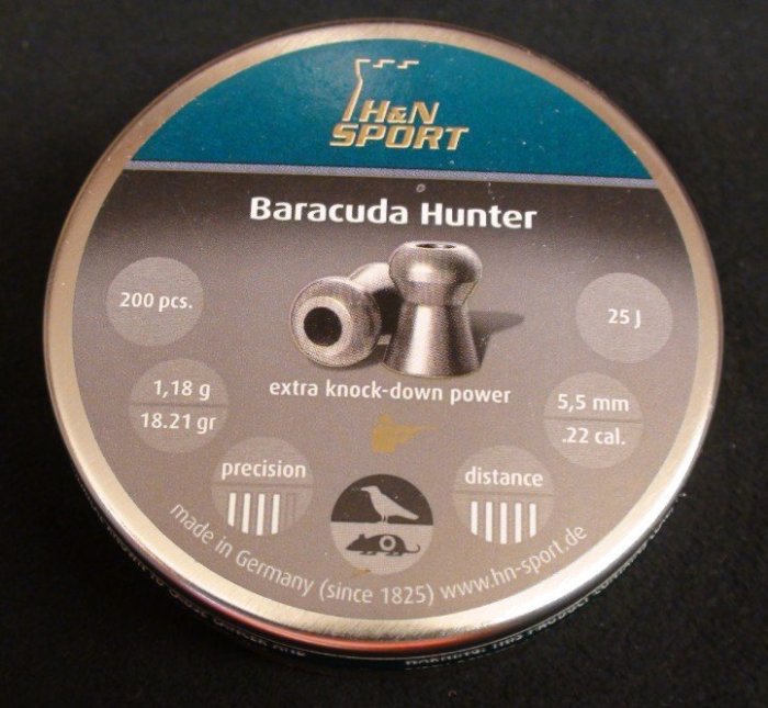 ((( 變色龍 ))) H&N 5.5MM Baracuda Hunter 獵人彈 空氣槍用鉛彈 喇叭彈 德製