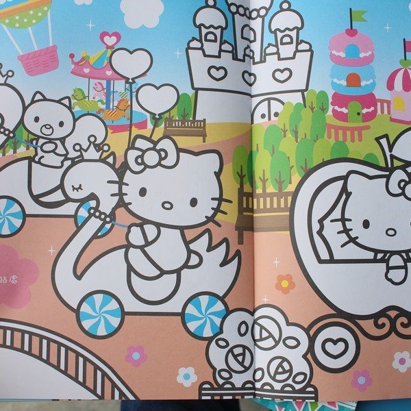 HELLO KITTY 繽紛遊樂園小畫冊(1) KT世一C678151 塗鴉著色本 MIT製/一本入(定60)~正版授權