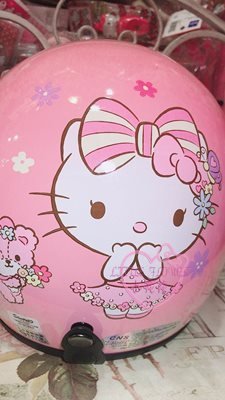 ♥小花花日本精品♥HelloKitty蝴蝶結玫粉色全罩式安全帽79702201